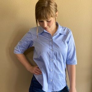 Talbots Size: 6P Blue Shirt Wrinkle Resistant Button Down Long Sleeve Oxford